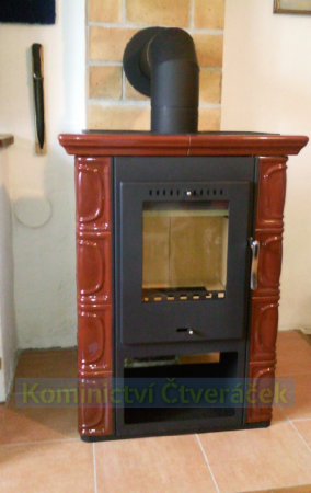 Krbová kamna Borgholm keramik v barvě kaštan